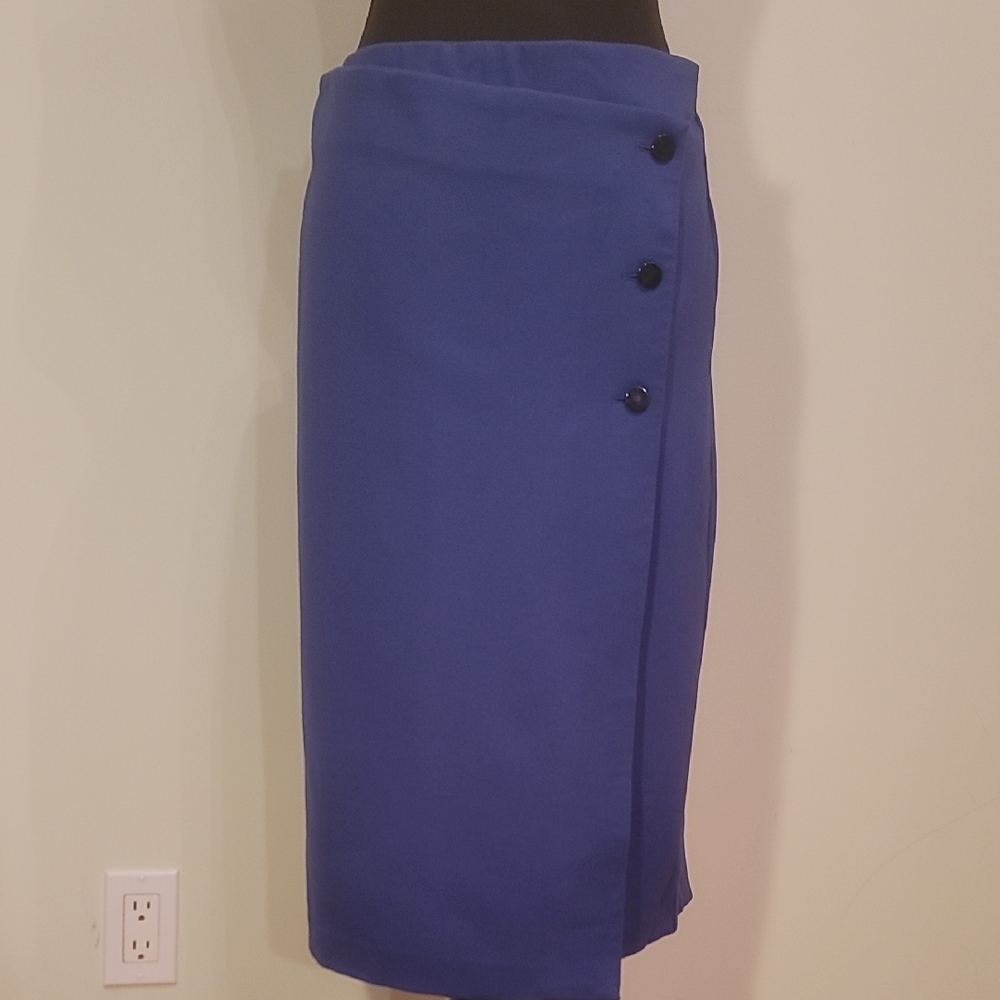 Rachel ZOE Elegant Blue Pencil Strech Women's Skirt